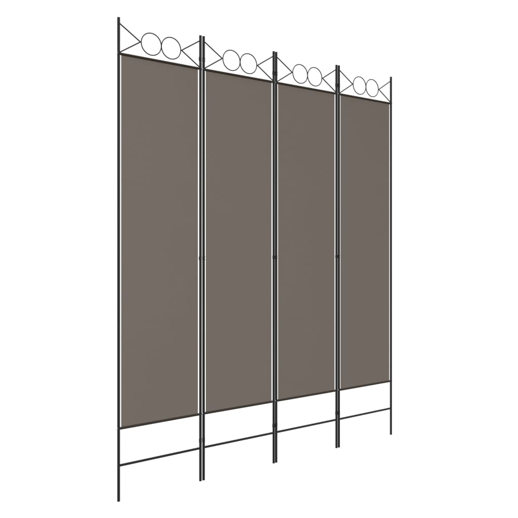 8720287195504_a_en_hd_1 vidaXL 4-Panel Room Divider Anthracite 160x200 cm Fabric - Image 2