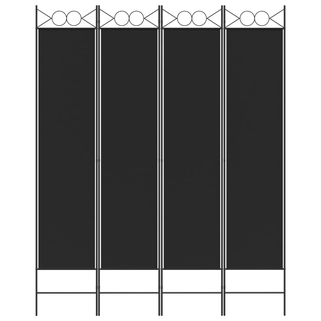8720287195511_g_en_hd_1 vidaXL 4-Panel Room Divider Black 160x200 cm Fabric - Image 3