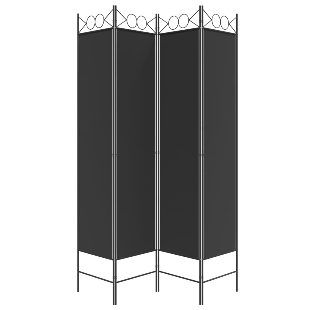8720287195511_g_en_hd_2 vidaXL 4-Panel Room Divider Black 160x200 cm Fabric - Image 4