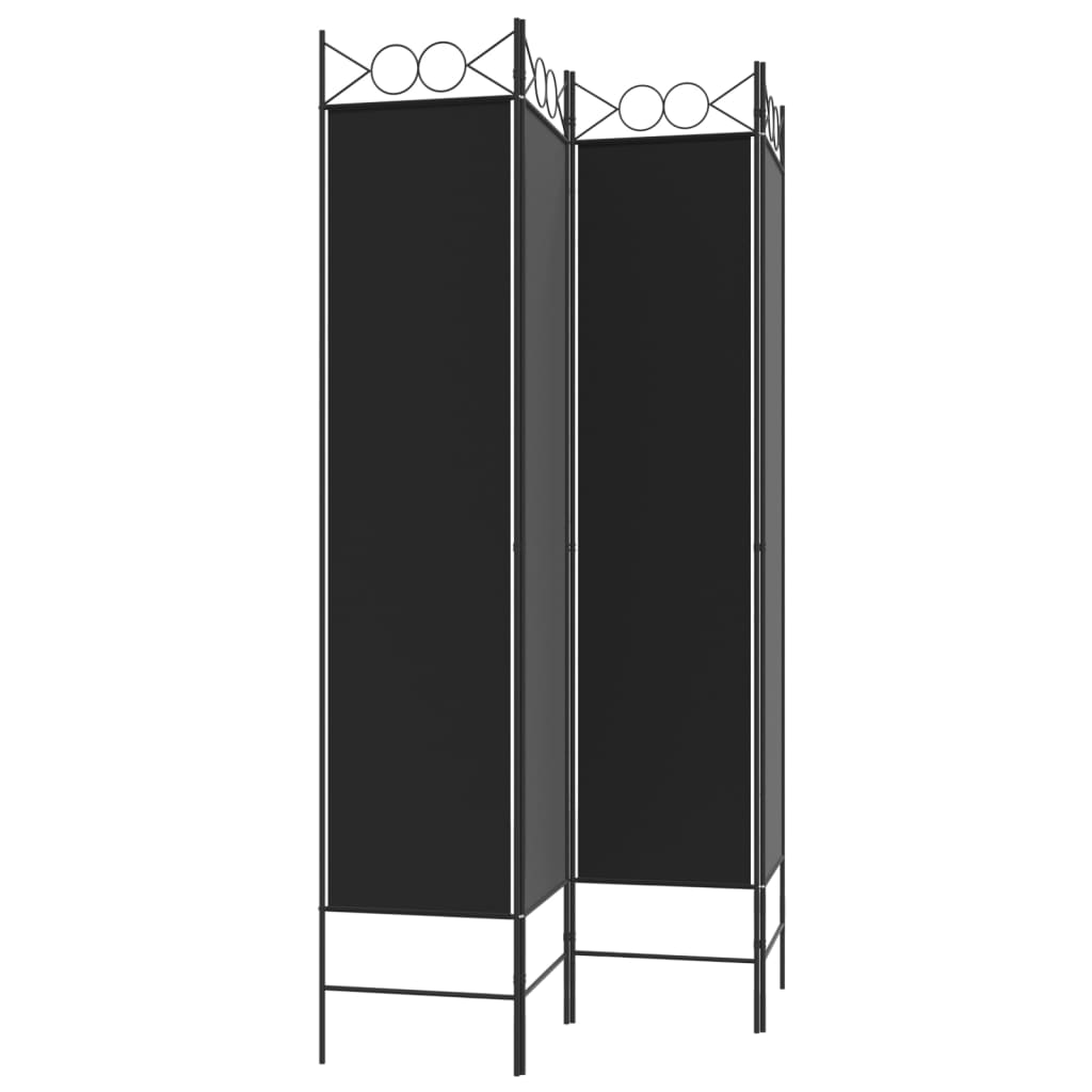 8720287195511_g_en_hd_3 vidaXL 4-Panel Room Divider Black 160x200 cm Fabric - Image 5
