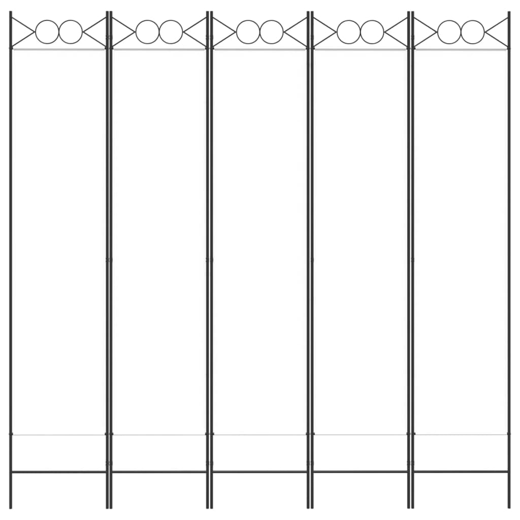8720287195528_g_en_hd_1 vidaXL 5-Panel Room Divider White 200x200 cm Fabric - Image 3
