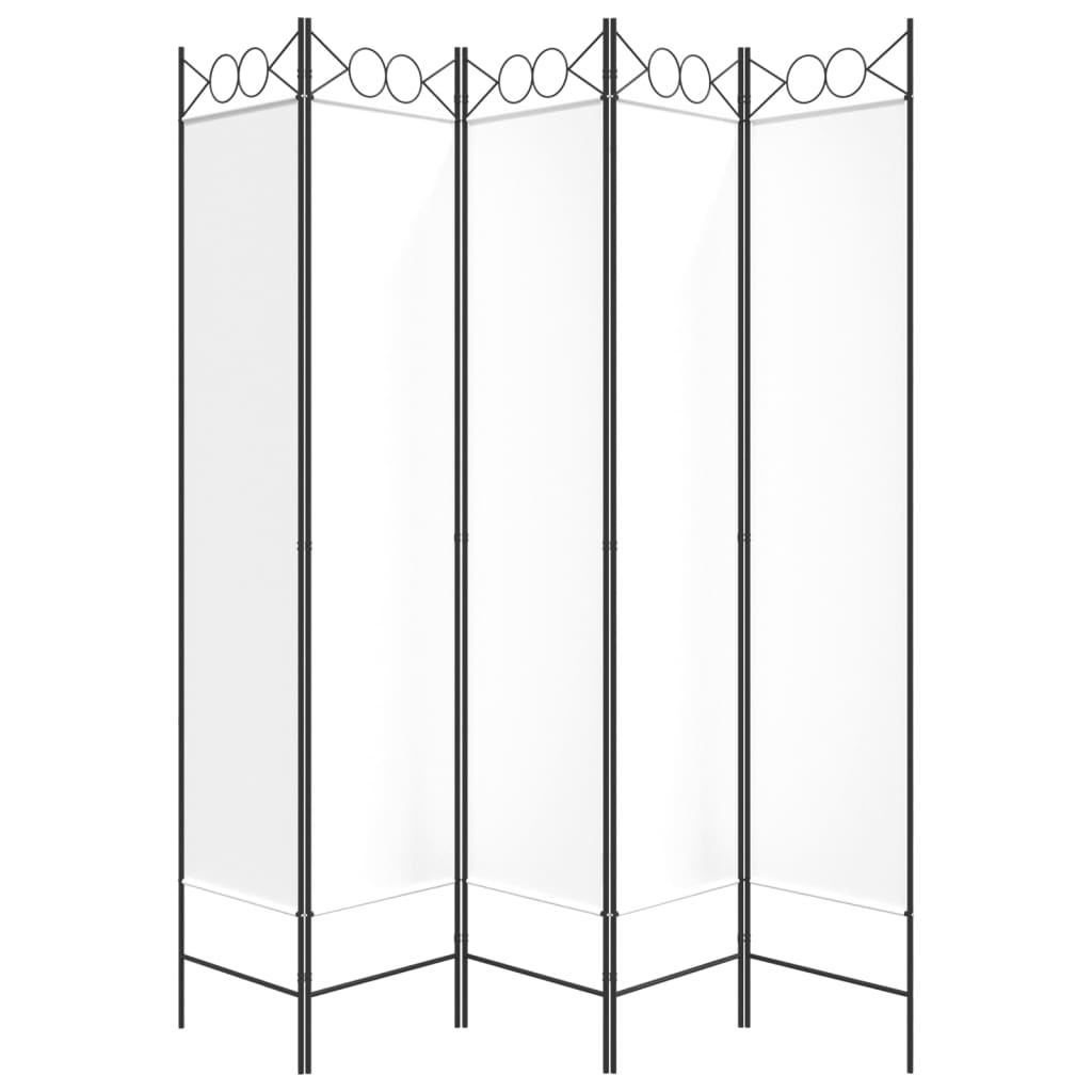 8720287195528_g_en_hd_2 vidaXL 5-Panel Room Divider White 200x200 cm Fabric - Image 4