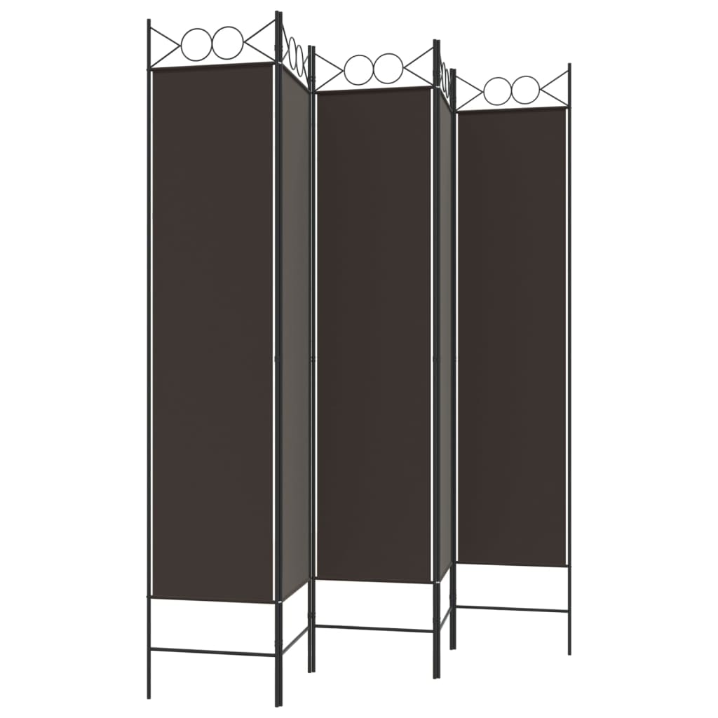8720287195535_g_en_hd_3 vidaXL 5-Panel Room Divider Brown 200x200 cm Fabric - Image 5