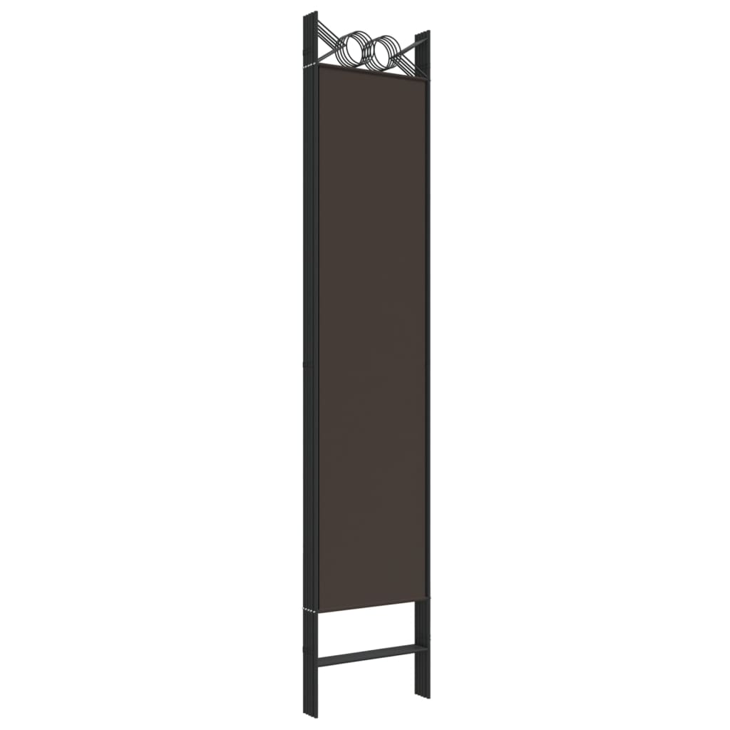 8720287195535_g_en_hd_4 vidaXL 5-Panel Room Divider Brown 200x200 cm Fabric - Image 6