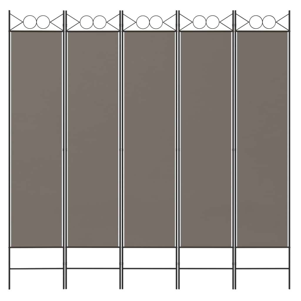 8720287195542_g_en_hd_1 vidaXL 5-Panel Room Divider Anthracite 200x200 cm Fabric - Image 3