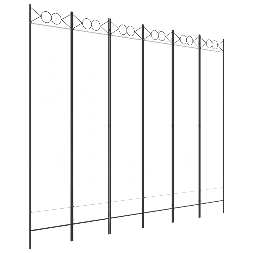 8720287195566_a_en_hd_1 vidaXL 6-Panel Room Divider White 240x200 cm Fabric - Image 2