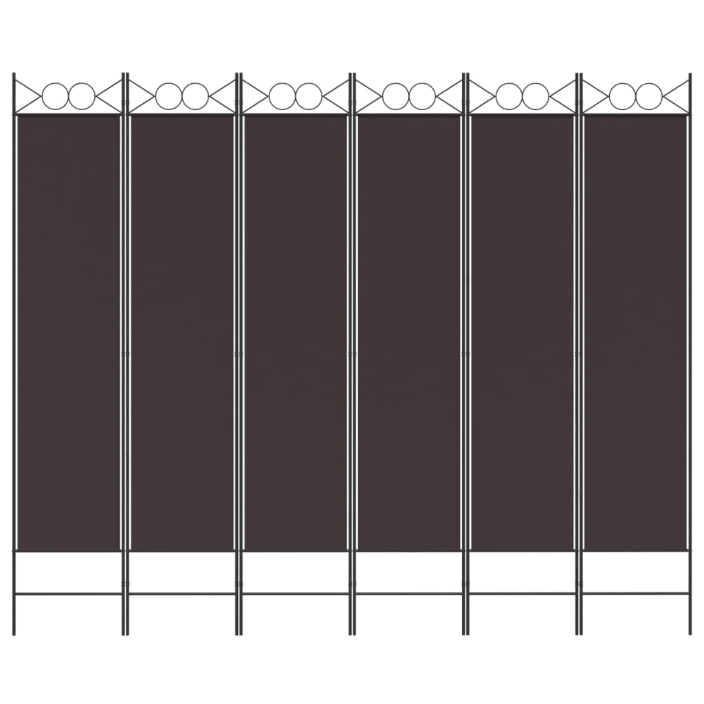8720287195573_g_en_hd_1 vidaXL 6-Panel Room Divider Brown 240x200 cm Fabric - Image 3