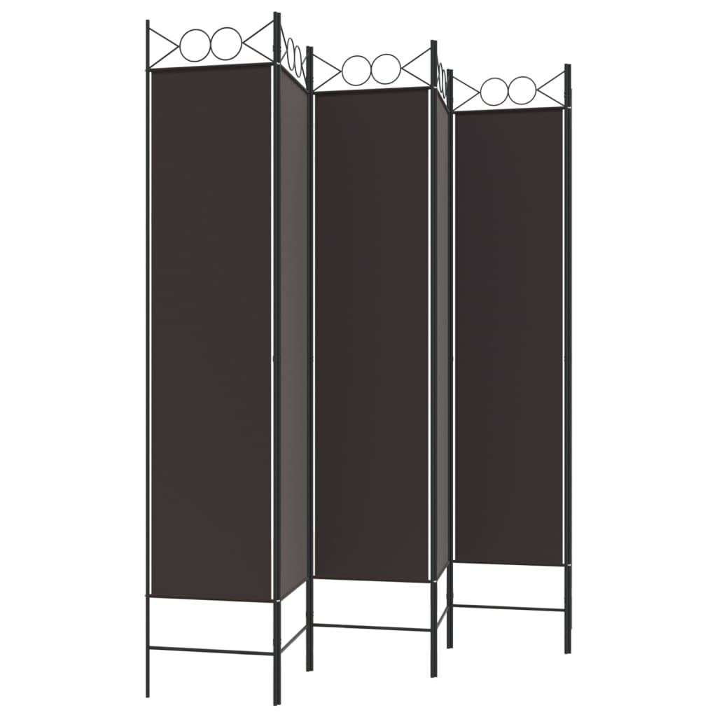 8720287195573_g_en_hd_3 vidaXL 6-Panel Room Divider Brown 240x200 cm Fabric - Image 5