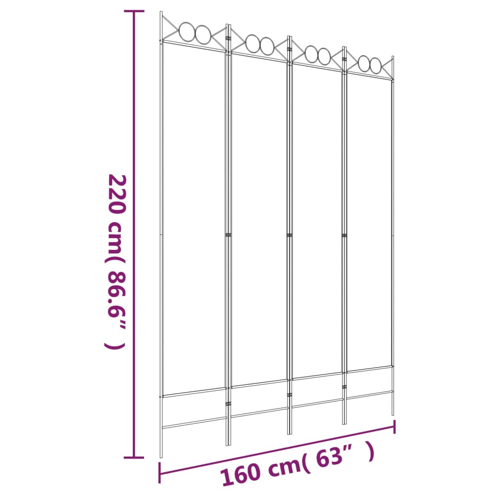 8720287195665_g_en_hd_6 vidaXL 4-Panel Room Divider Anthracite 160x220 cm Fabric - Image 8
