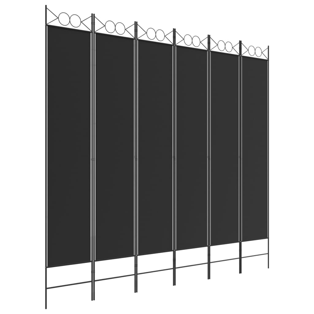 8720287195757_a_en_hd_1 vidaXL 6-Panel Room Divider Black 240x220 cm Fabric - Image 2