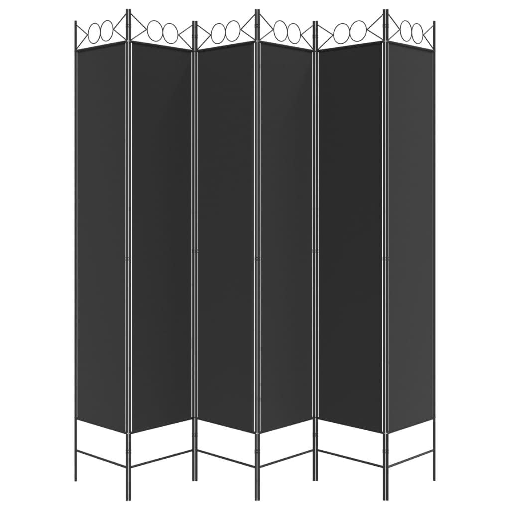8720287195757_g_en_hd_2 vidaXL 6-Panel Room Divider Black 240x220 cm Fabric - Image 4