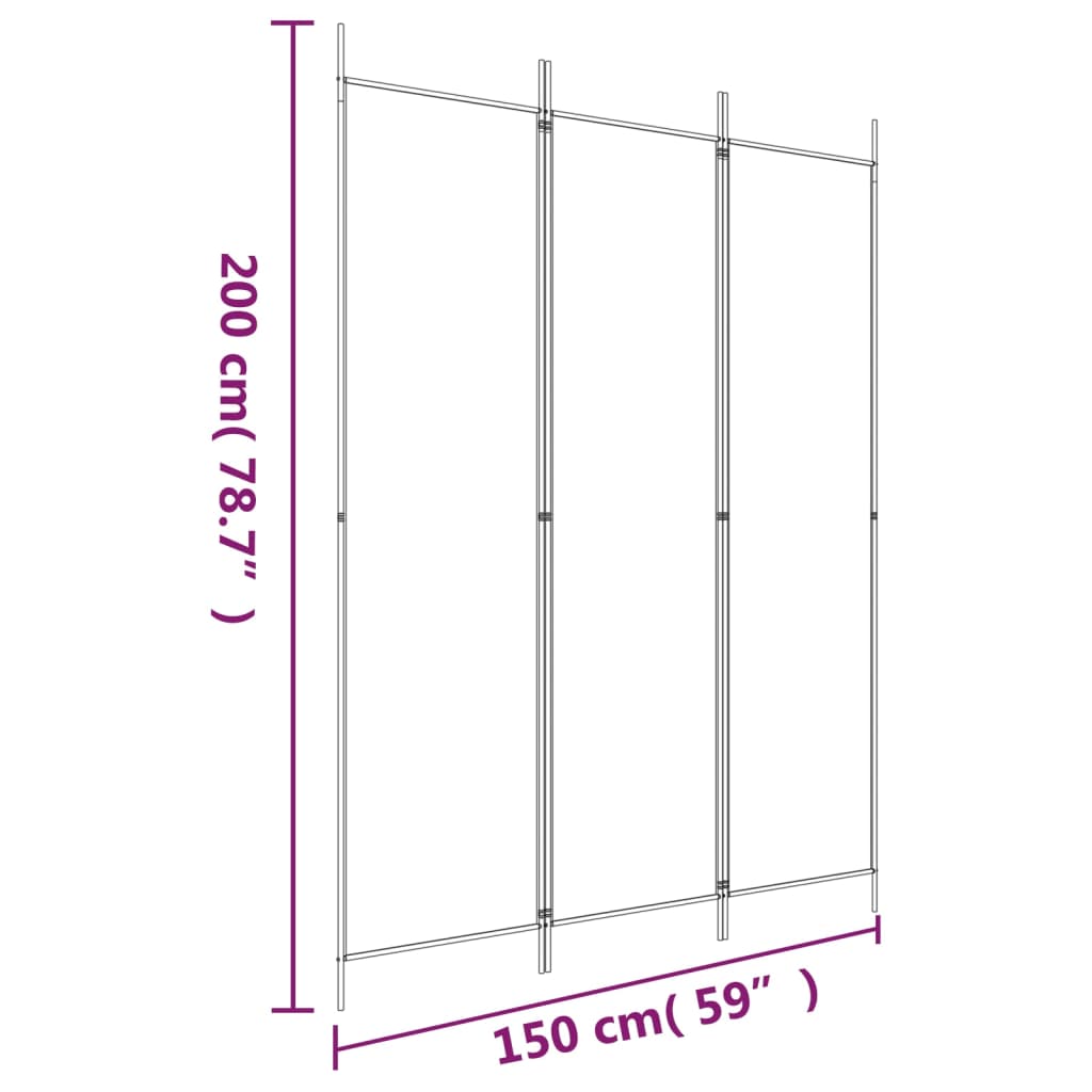 8720287195788_g_en_hd_6 vidaXL 3-Panel Room Divider Anthracite 150x200 cm Fabric - Image 8
