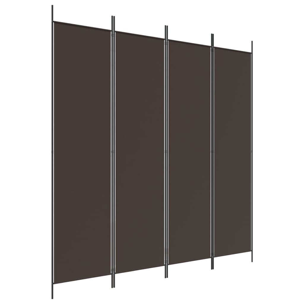 8720287195818_a_en_hd_1 vidaXL 4-Panel Room Divider Brown 200x200 cm Fabric - Image 2