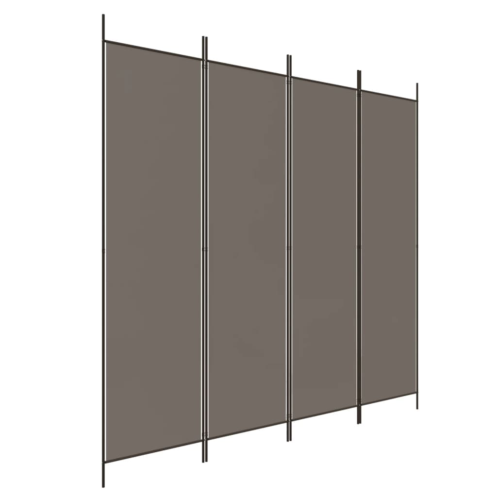 8720287195825_a_en_hd_1 vidaXL 4-Panel Room Divider Anthracite 200x200 cm Fabric - Image 2