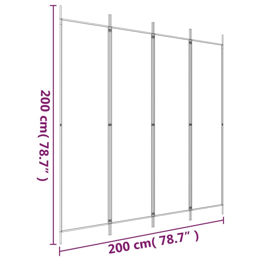 8720287195825_g_en_hd_6 vidaXL 4-Panel Room Divider Anthracite 200x200 cm Fabric - Image 8
