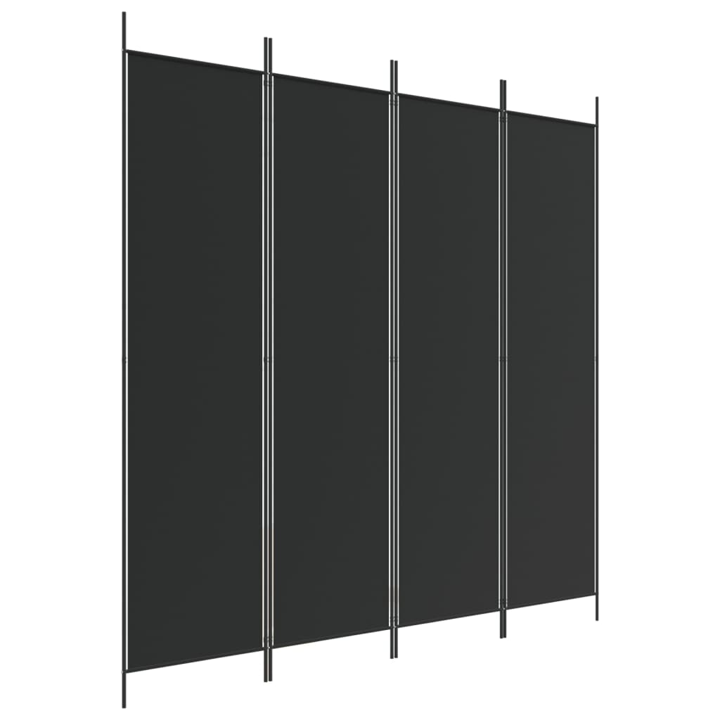 8720287195832_a_en_hd_1 vidaXL 4-Panel Room Divider Black 200x200 cm Fabric - Image 2