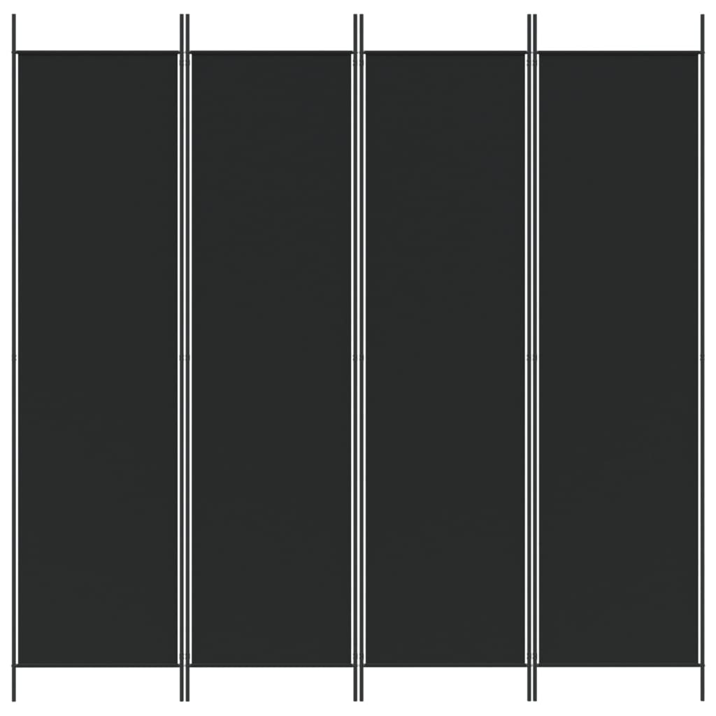 8720287195832_g_en_hd_1 vidaXL 4-Panel Room Divider Black 200x200 cm Fabric - Image 3