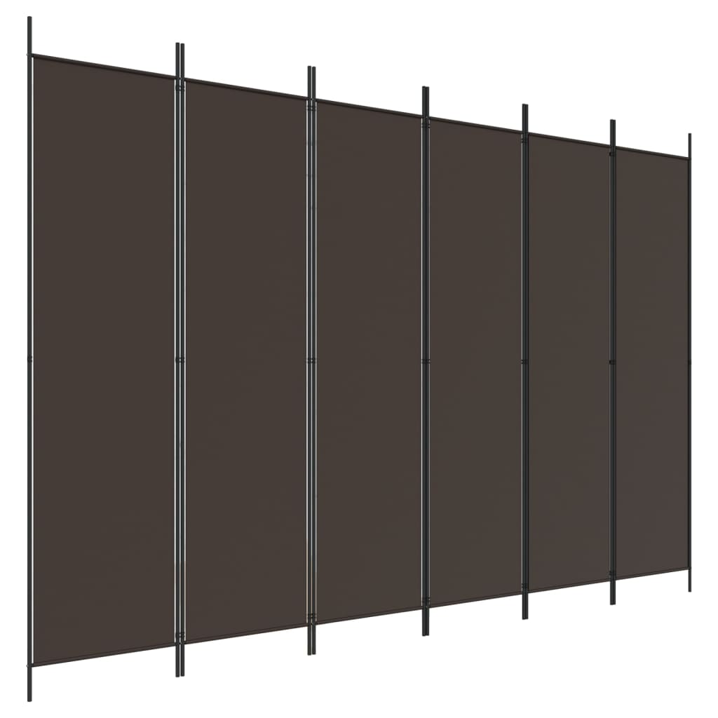 8720287195894_a_en_hd_1 vidaXL 6-Panel Room Divider Brown 300x200 cm Fabric - Image 2