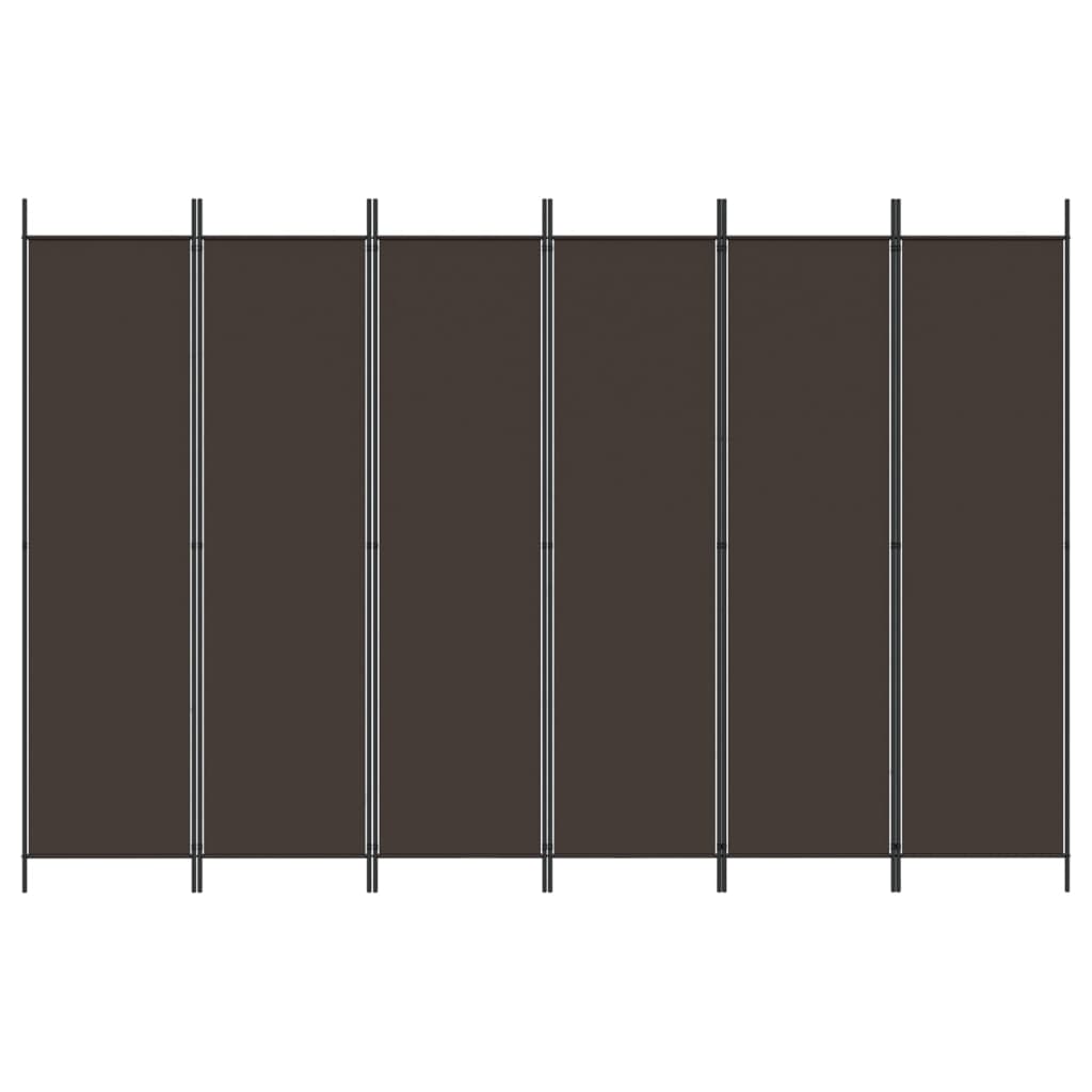 8720287195894_g_en_hd_1 vidaXL 6-Panel Room Divider Brown 300x200 cm Fabric - Image 3
