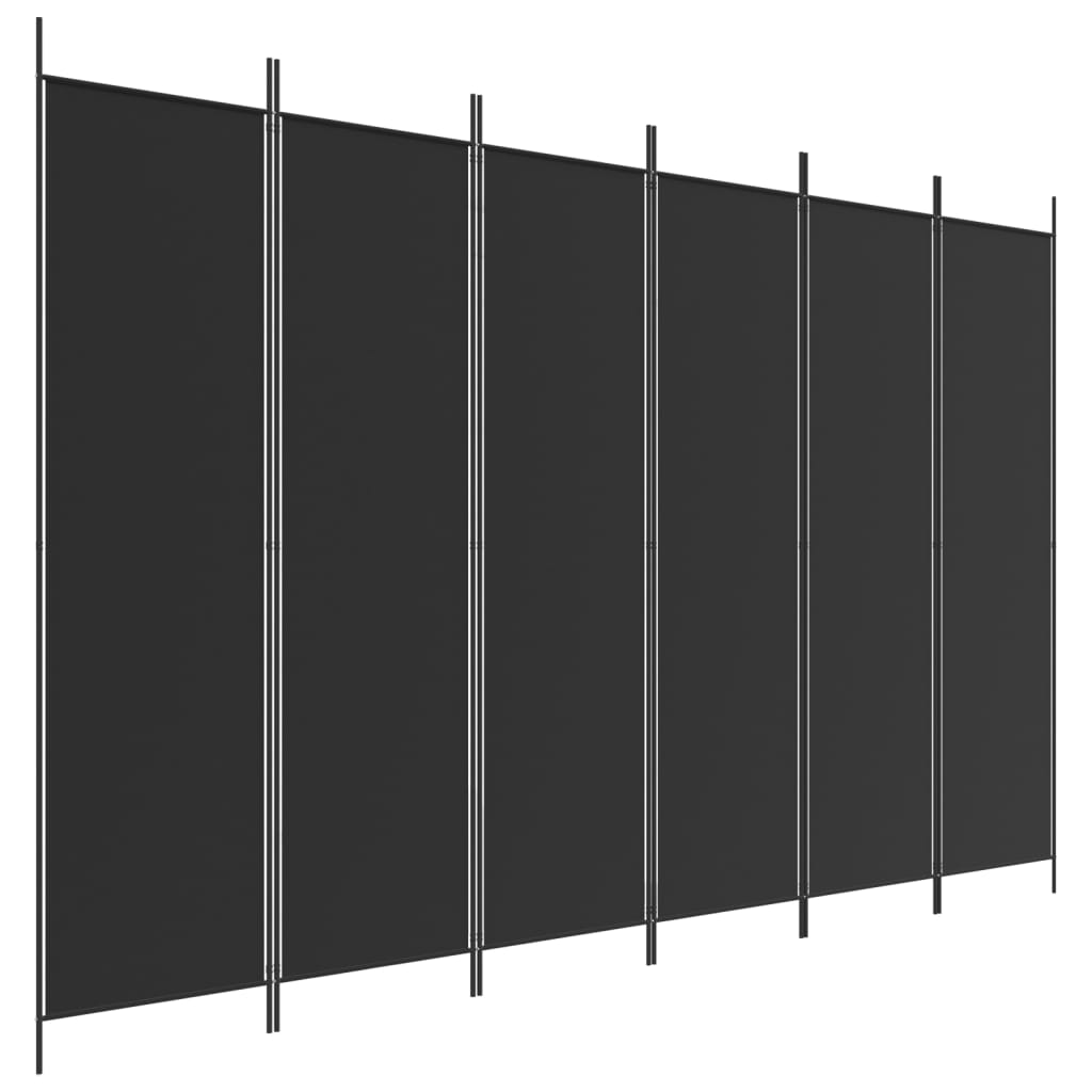 8720287195917_a_en_hd_1 vidaXL 6-Panel Room Divider Black 300x200 cm Fabric - Image 2