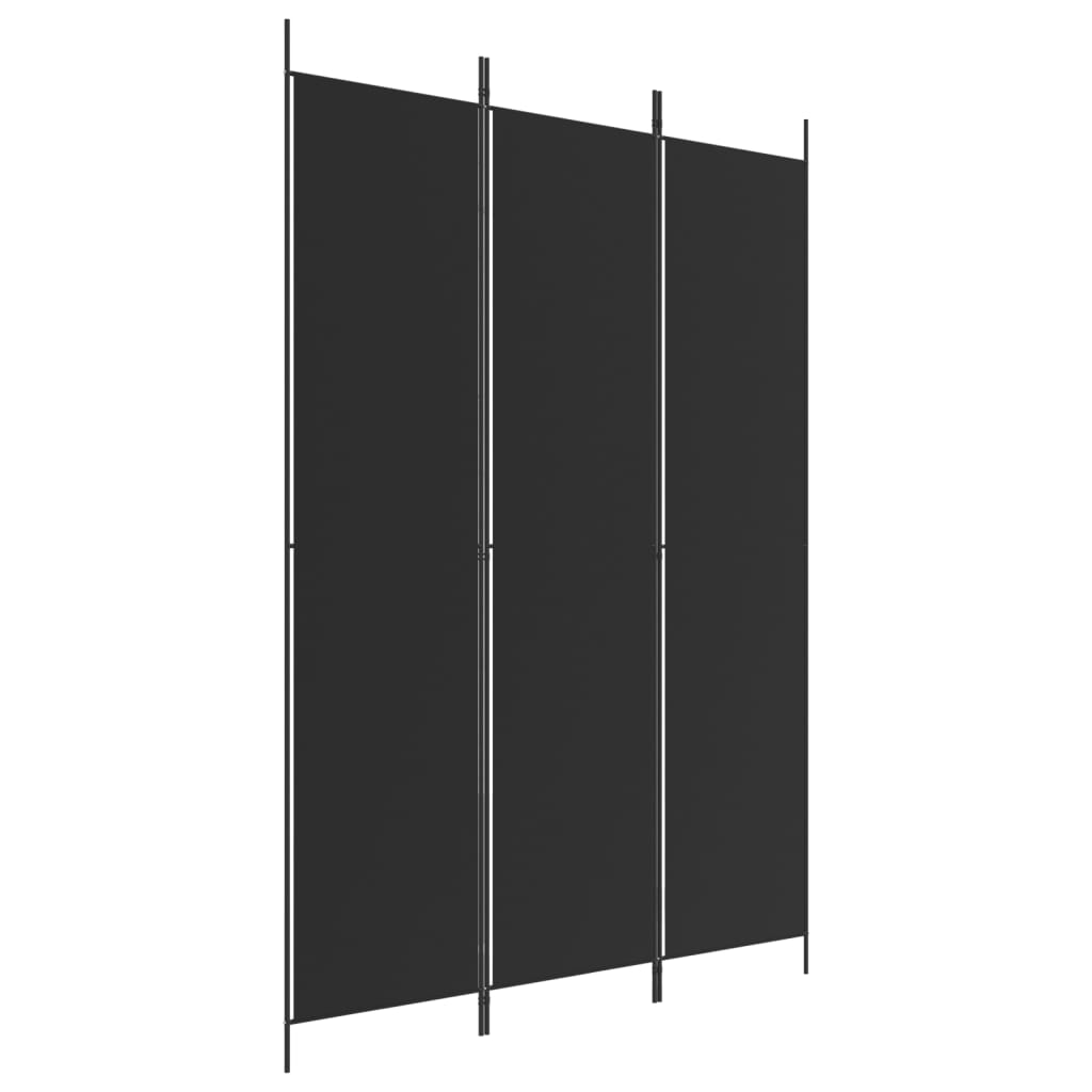 8720287195955_a_en_hd_1 vidaXL 3-Panel Room Divider Black 150x220 cm Fabric - Image 2