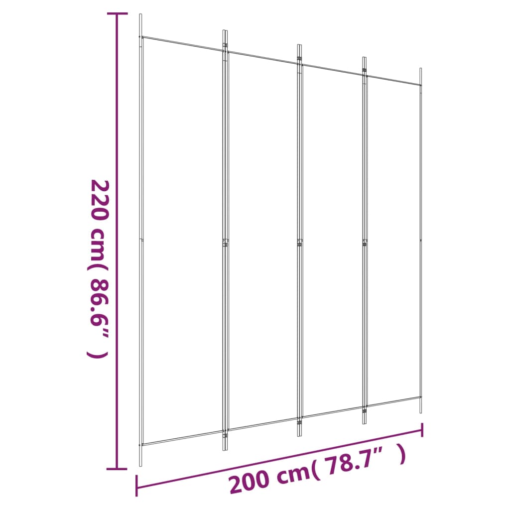8720287195986_g_en_hd_6 vidaXL 4-Panel Room Divider Anthracite 200x220 cm Fabric - Image 8