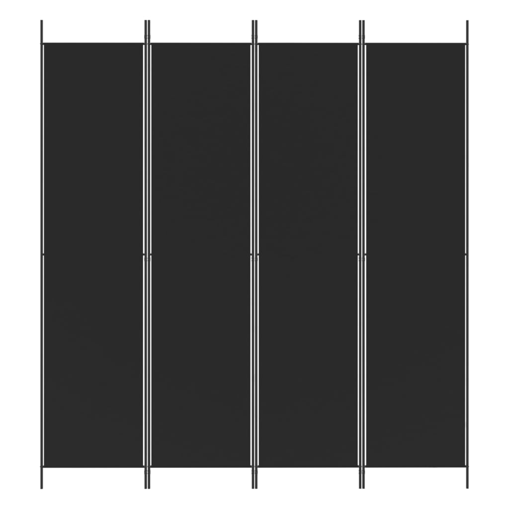 8720287195993_g_en_hd_1 vidaXL 4-Panel Room Divider Black 200x220 cm Fabric - Image 3