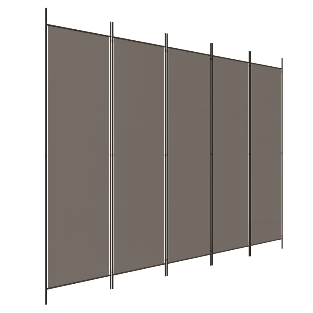 8720287196020_a_en_hd_1 vidaXL 5-Panel Room Divider Anthracite 250x220 cm Fabric - Image 2