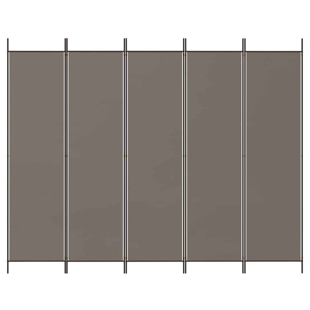 8720287196020_g_en_hd_1 vidaXL 5-Panel Room Divider Anthracite 250x220 cm Fabric - Image 3