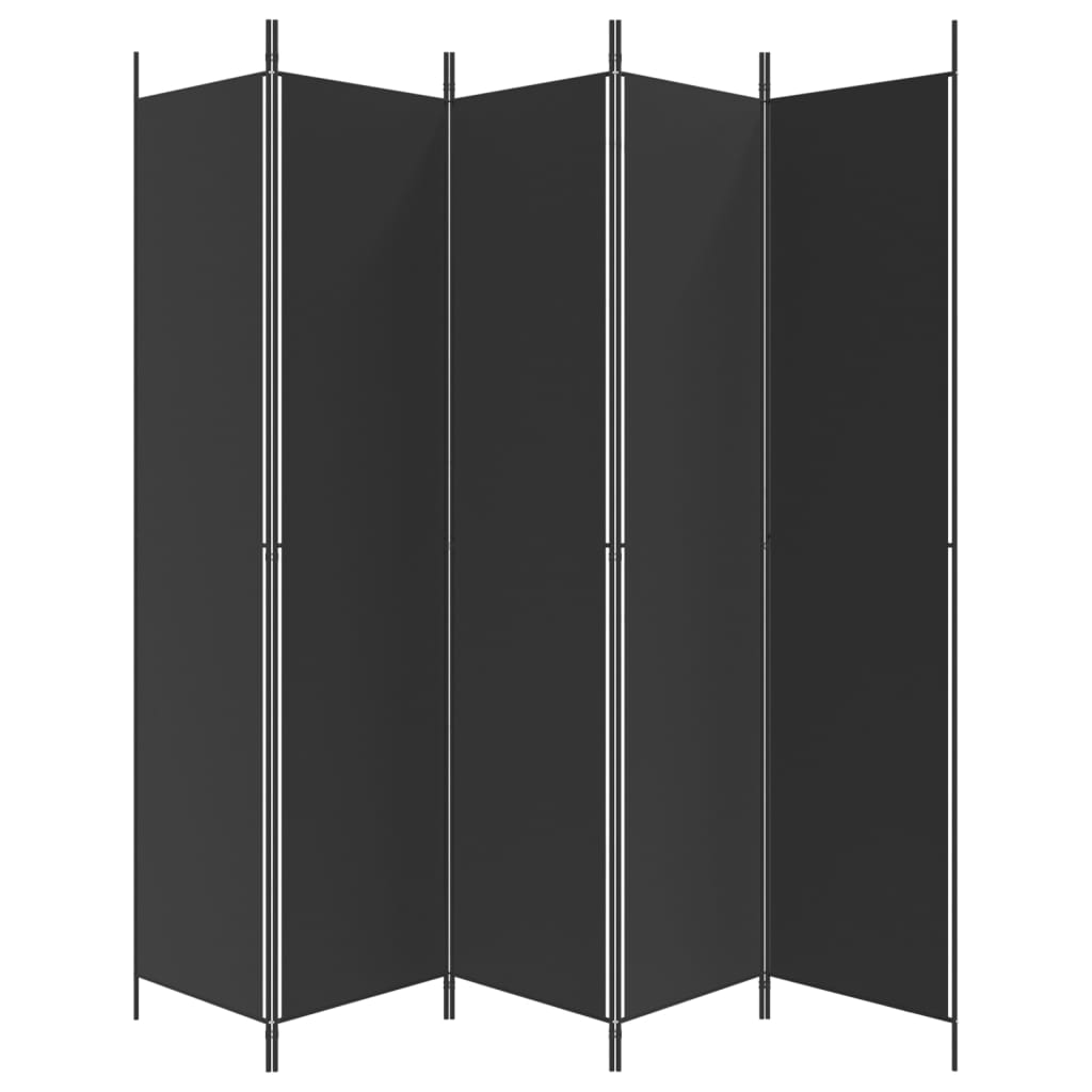 8720287196037_g_en_hd_2 vidaXL 5-Panel Room Divider Black 250x220 cm Fabric - Image 4