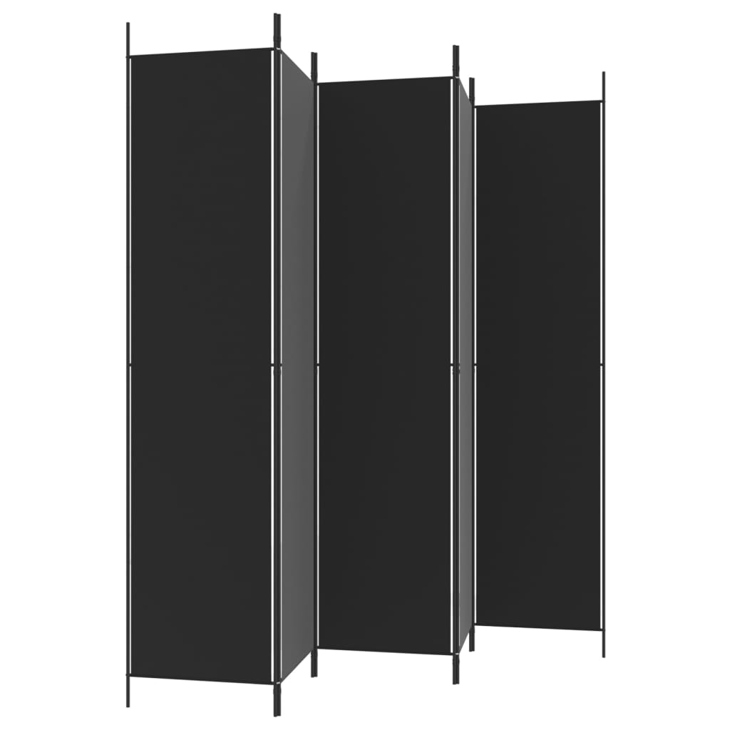 8720287196037_g_en_hd_3 vidaXL 5-Panel Room Divider Black 250x220 cm Fabric - Image 5