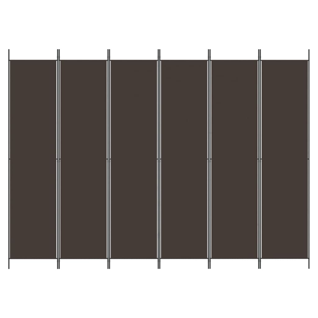 8720287196051_g_en_hd_1 vidaXL 6-Panel Room Divider Brown 300x220 cm Fabric - Image 3