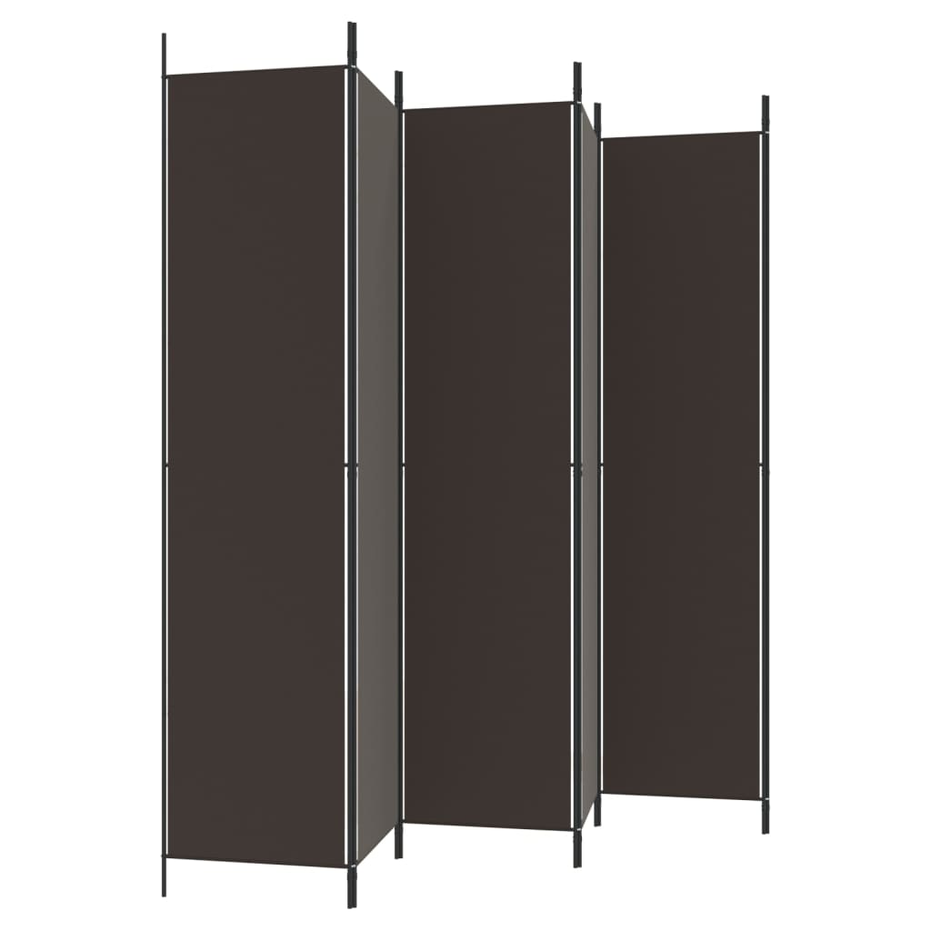8720287196051_g_en_hd_3 vidaXL 6-Panel Room Divider Brown 300x220 cm Fabric - Image 5