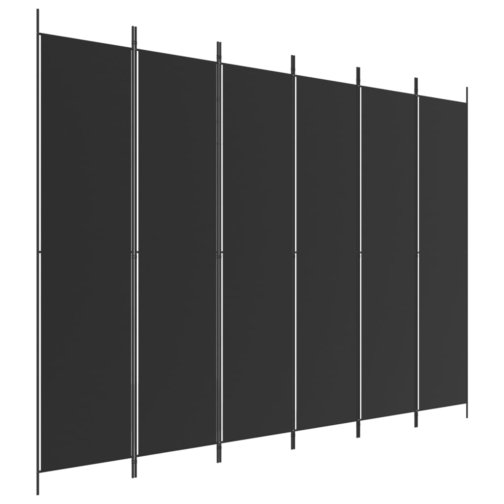 8720287196075_a_en_hd_1 vidaXL 6-Panel Room Divider Black 300x220 cm Fabric - Image 2