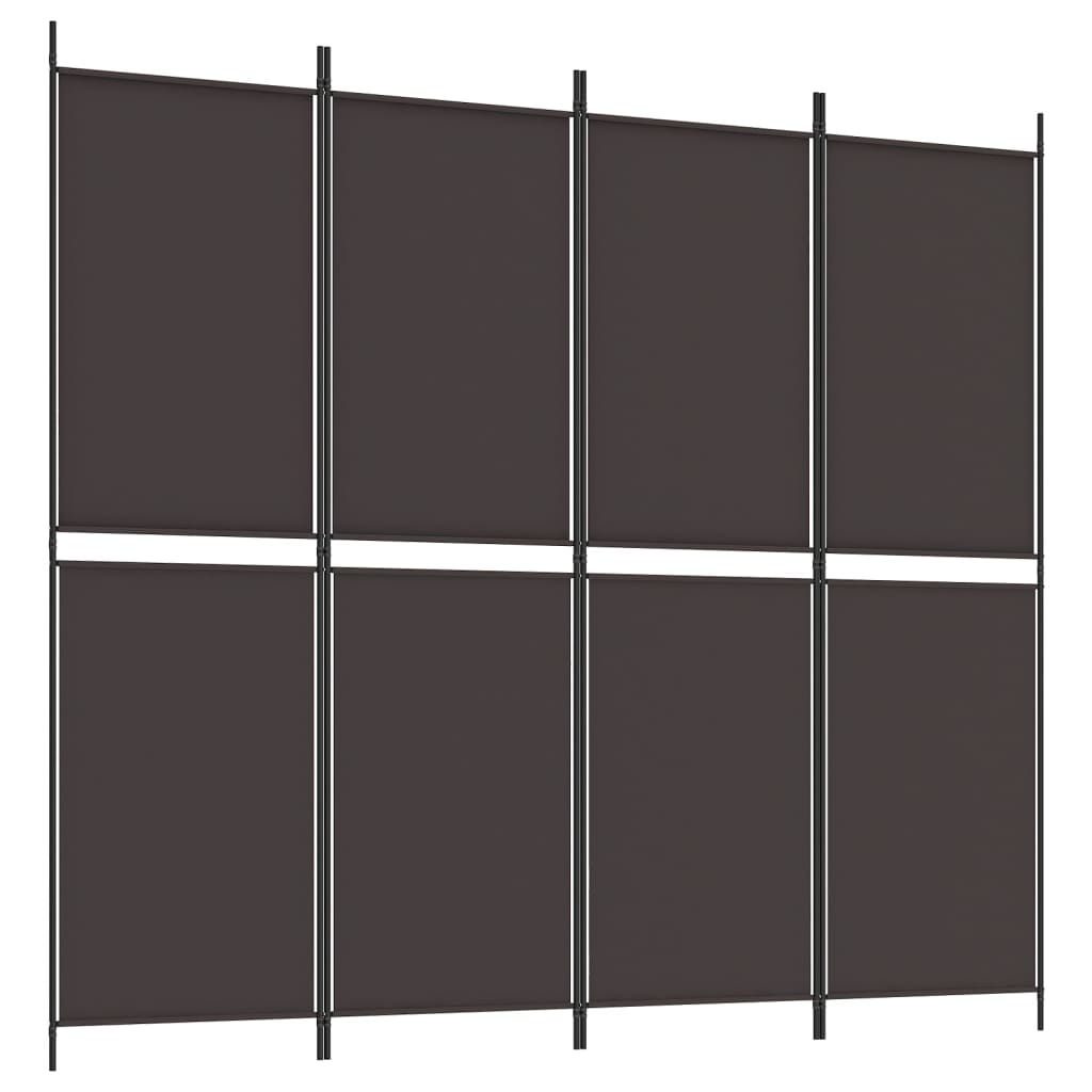 8720287196136_a_en_hd_1 vidaXL 4-Panel Room Divider Brown 200x180 cm Fabric - Image 2