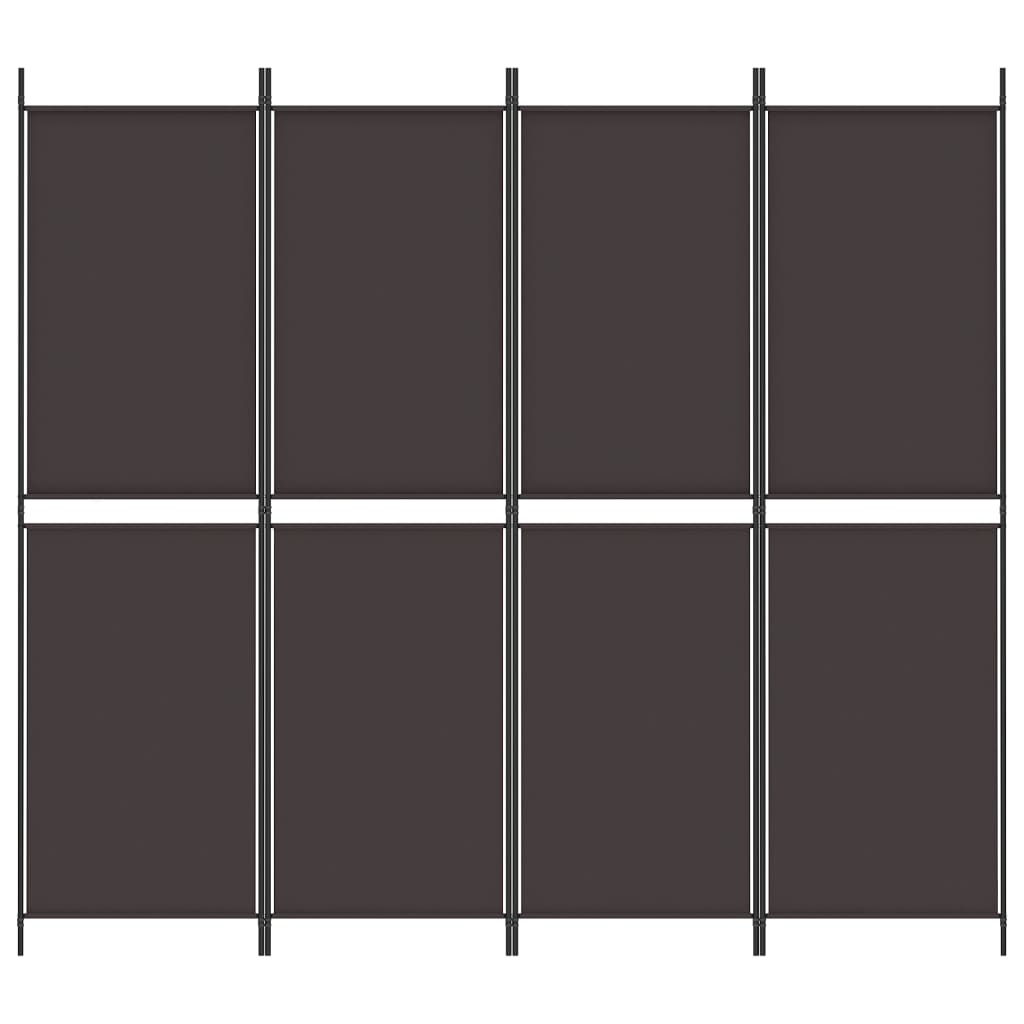 8720287196136_g_en_hd_1 vidaXL 4-Panel Room Divider Brown 200x180 cm Fabric - Image 3