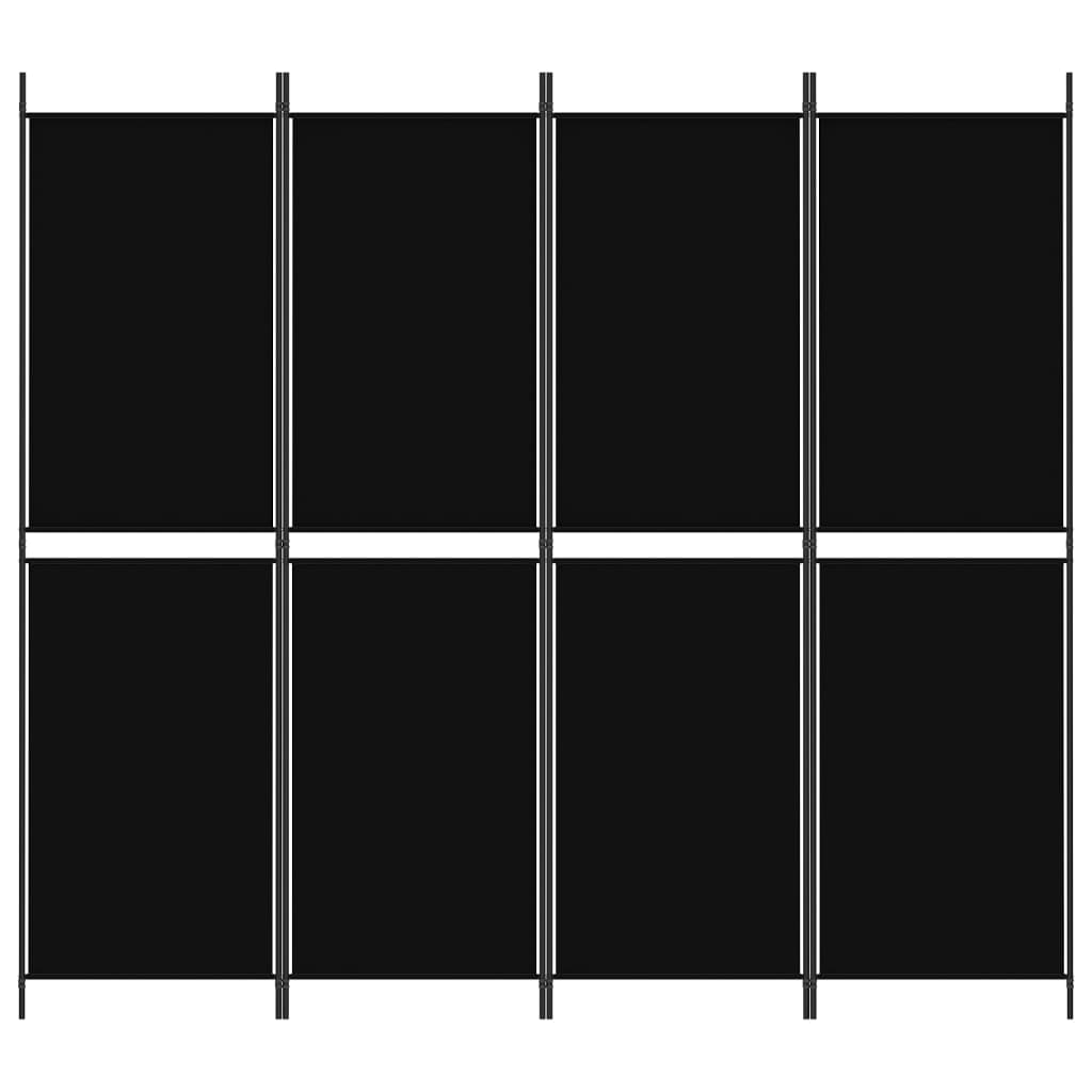 8720287196150_g_en_hd_1 vidaXL 4-Panel Room Divider Black 200x180 cm Fabric - Image 3