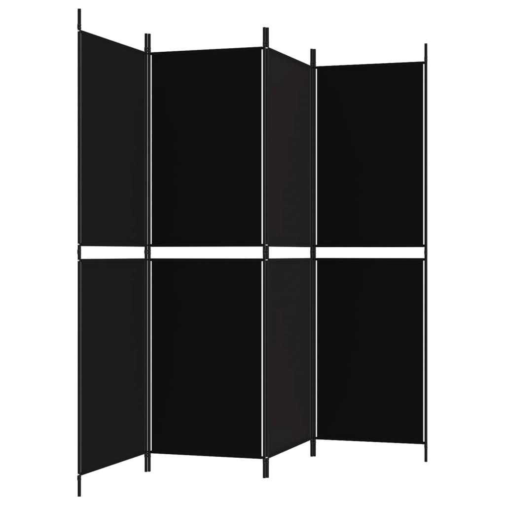 8720287196150_g_en_hd_2 vidaXL 4-Panel Room Divider Black 200x180 cm Fabric - Image 4