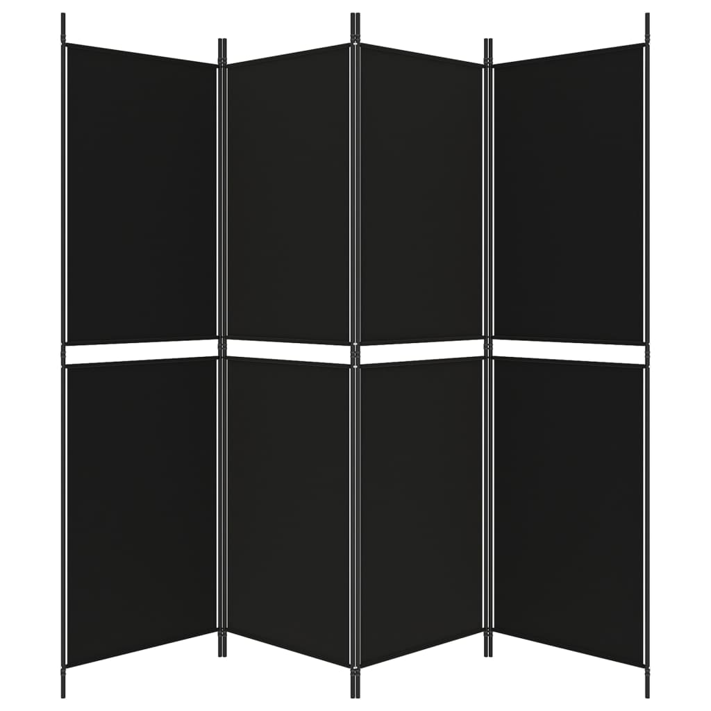 8720287196150_g_en_hd_3 vidaXL 4-Panel Room Divider Black 200x180 cm Fabric - Image 5