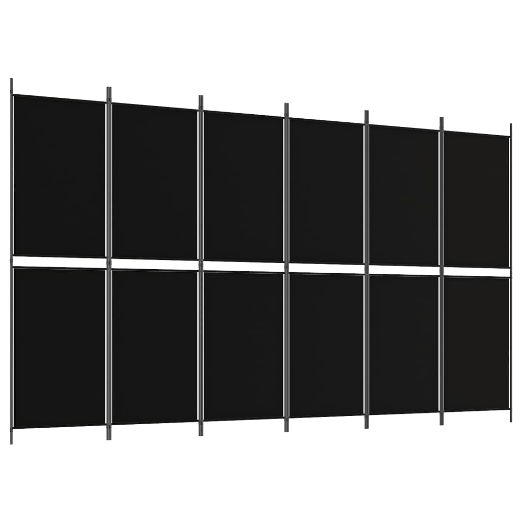 8720287196235_a_en_hd_1 vidaXL 6-Panel Room Divider Black 300x180 cm Fabric - Image 2