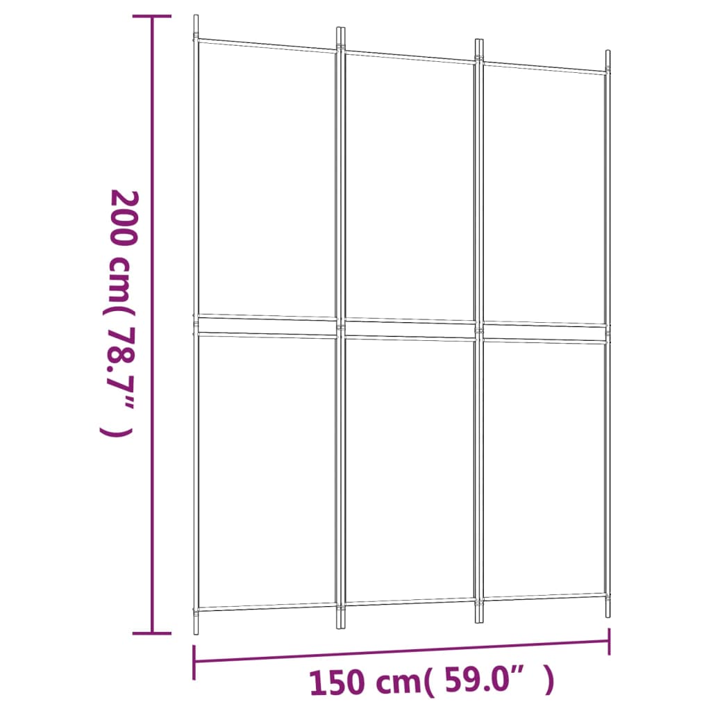 8720287196242_g_en_hd_6 vidaXL 3-Panel Room Divider White 150x200 cm Fabric - Image 8