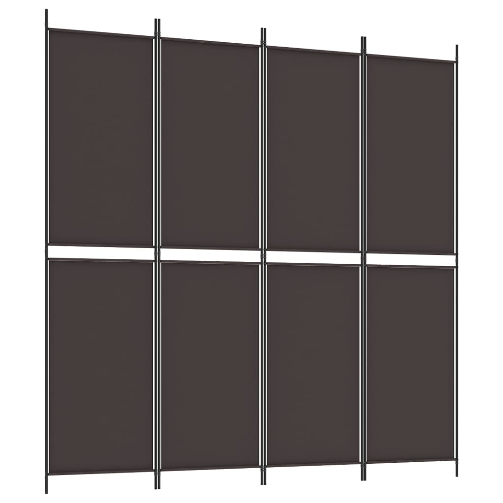 8720287196297_a_en_hd_1 vidaXL 4-Panel Room Divider Brown 200x200 cm Fabric - Image 2