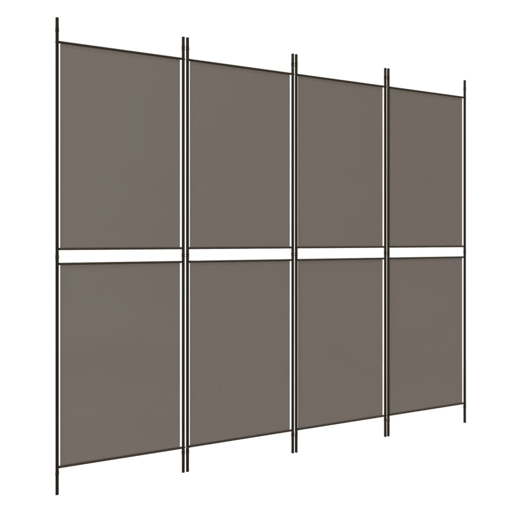8720287196303_a_en_hd_1 vidaXL 4-Panel Room Divider Anthracite 200x200 cm Fabric - Image 2