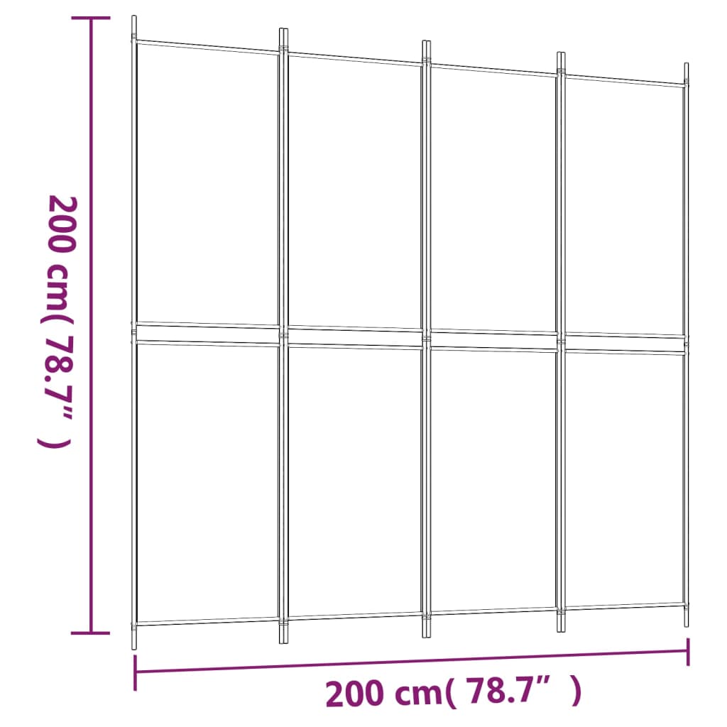 8720287196303_g_en_hd_6 vidaXL 4-Panel Room Divider Anthracite 200x200 cm Fabric - Image 8