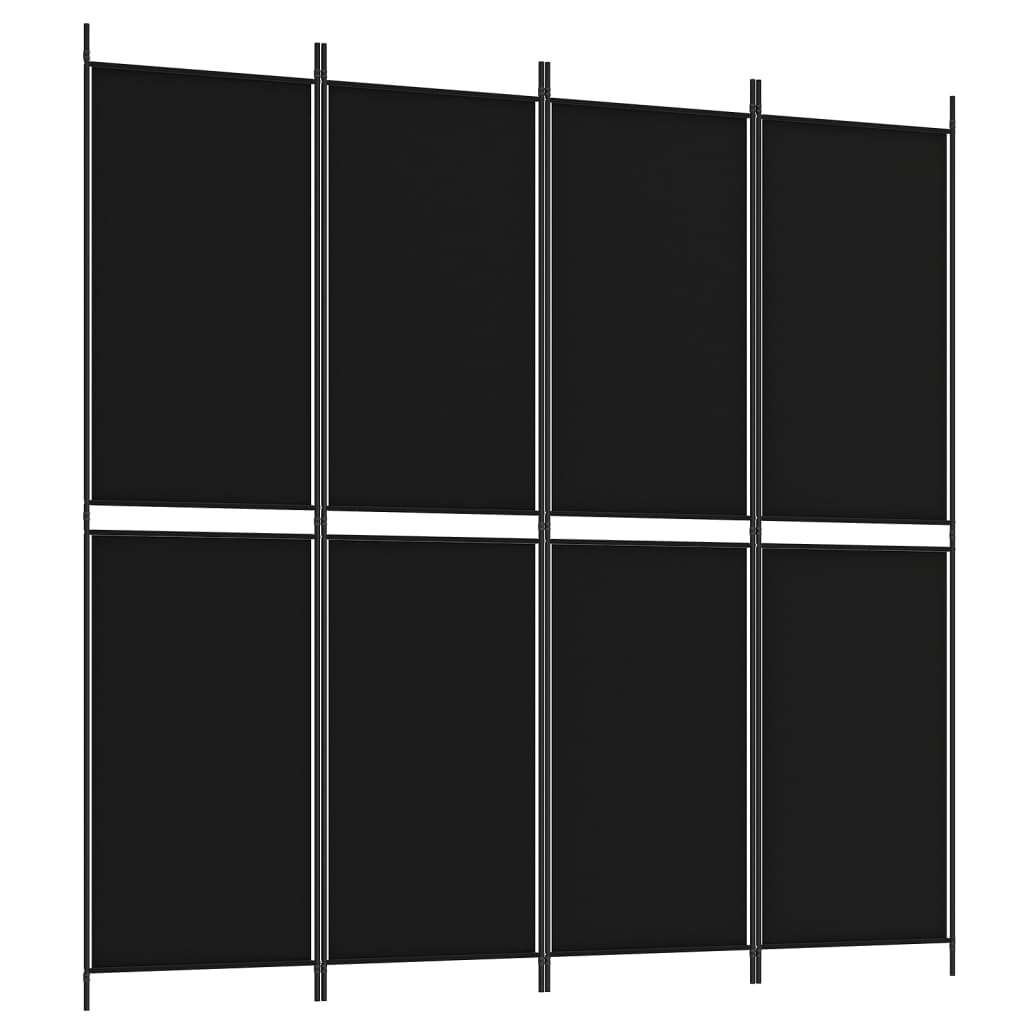 8720287196310_a_en_hd_1 vidaXL 4-Panel Room Divider Black 200x200 cm Fabric - Image 2