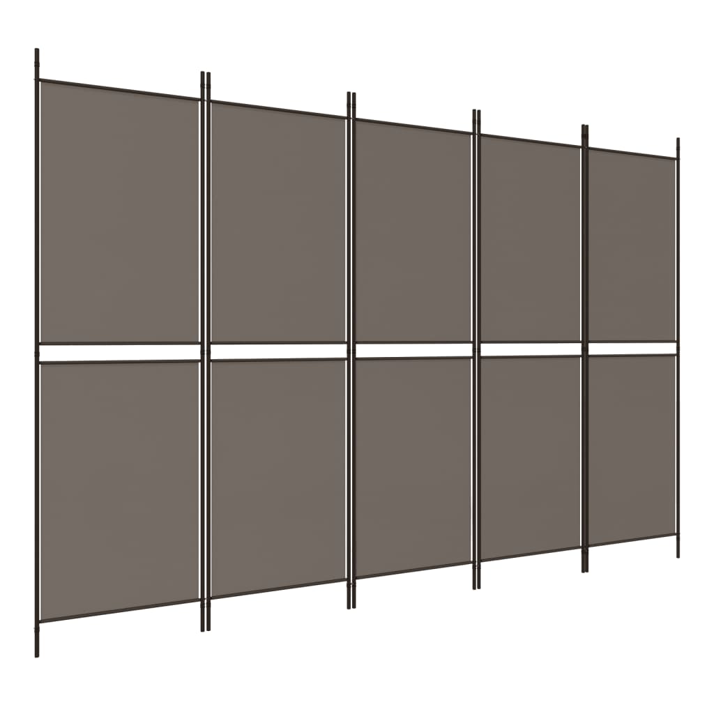 8720287196341_a_en_hd_1 vidaXL 5-Panel Room Divider Anthracite 250x200 cm Fabric - Image 2