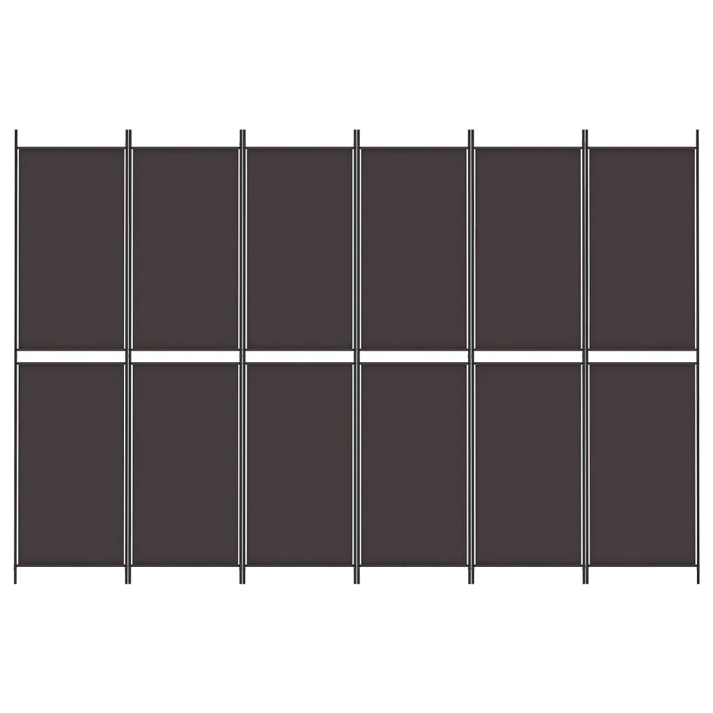 8720287196372_g_en_hd_1 vidaXL 6-Panel Room Divider Brown 300x200 cm Fabric - Image 3