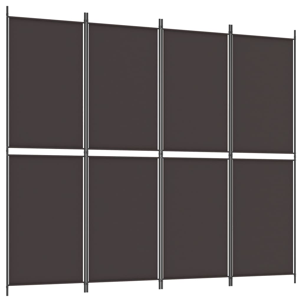 8720287196457_a_en_hd_1 vidaXL 4-Panel Room Divider Brown 200x220 cm Fabric - Image 2