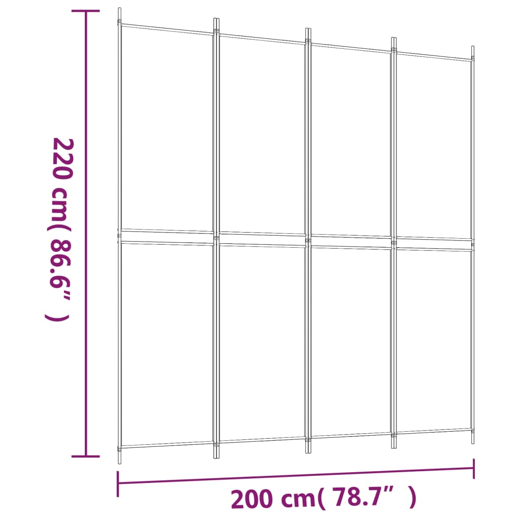 8720287196464_g_en_hd_6 vidaXL 4-Panel Room Divider Anthracite 200x220 cm Fabric - Image 8