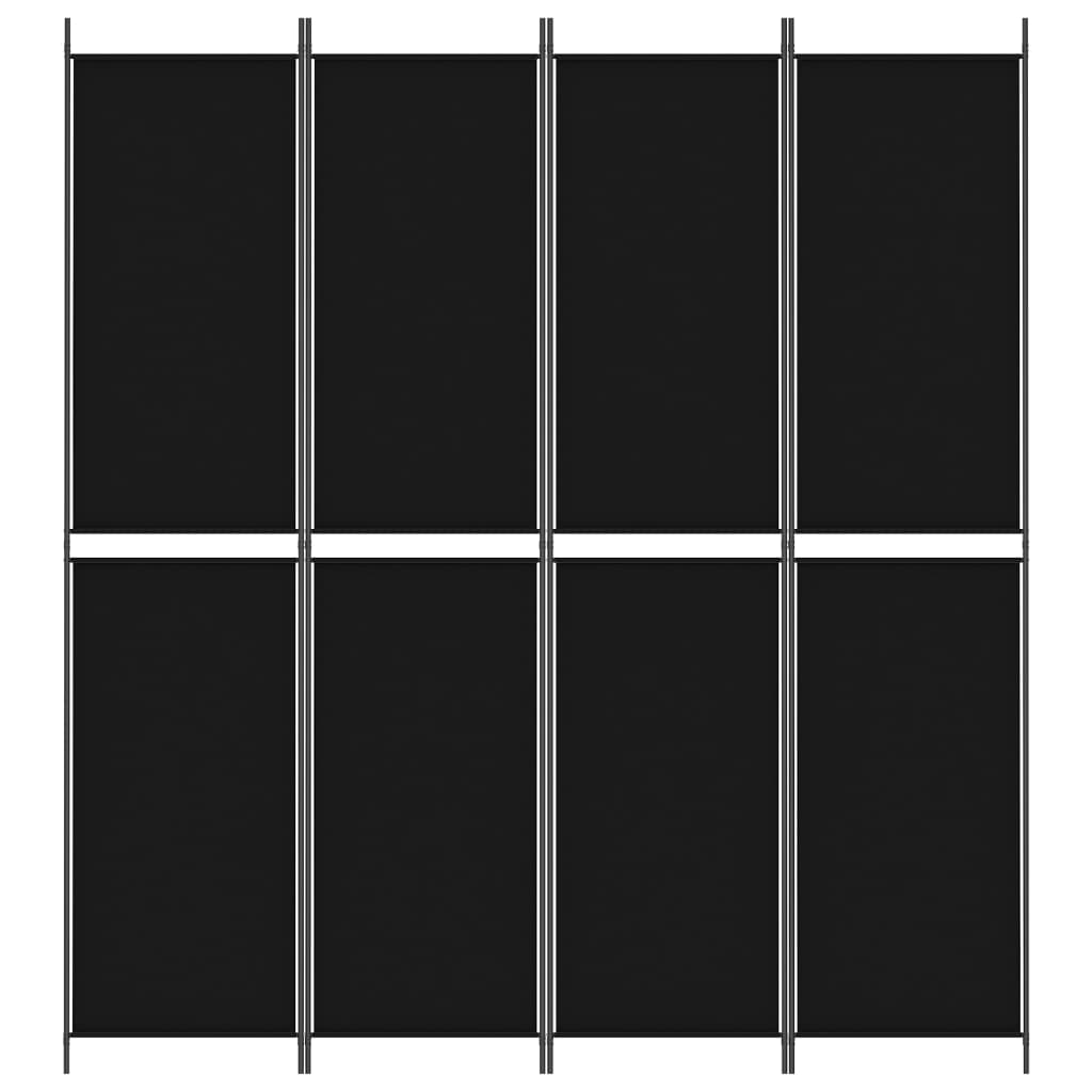 8720287196471_g_en_hd_1 vidaXL 4-Panel Room Divider Black 200x220 cm Fabric - Image 3